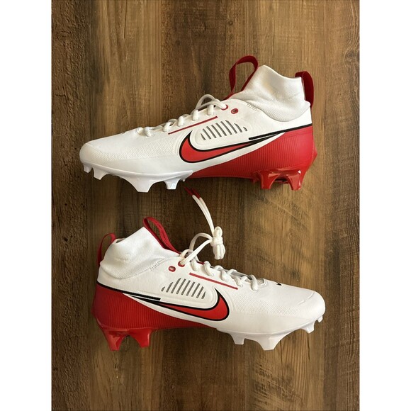 Nike Vapor Edge Pro 360 2 TB White Red Football Cleats Men Size 9 FQ4044-105 - Picture 2 of 7